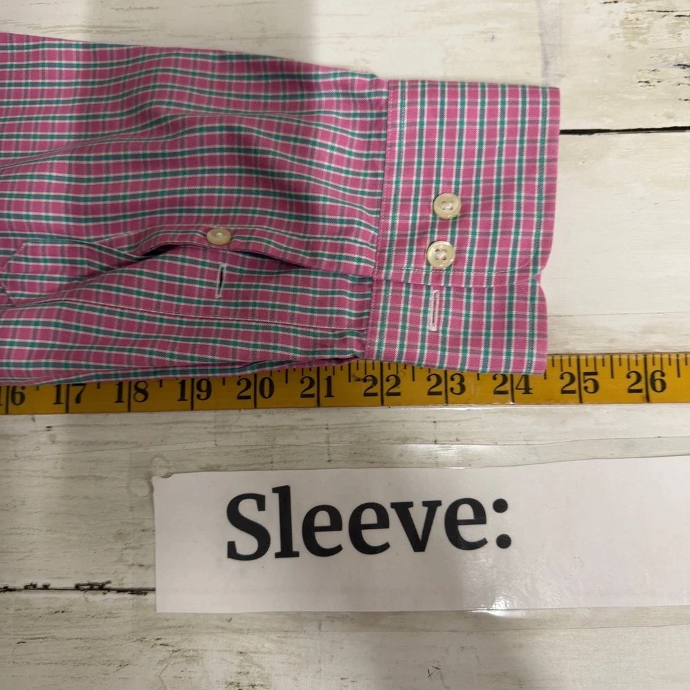 Polo Ralph Lauren Button Down Men 15.5 32/33‎ Regent Classic Fit Plaid Cotton